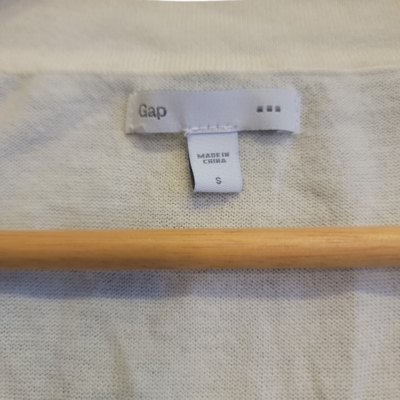 Gap Knit Top With Puff Sleeves Off White Size S - Picture 3 of 5